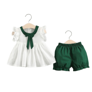 Baby Girl White Frock with Shorts Dress - Lacing Legends