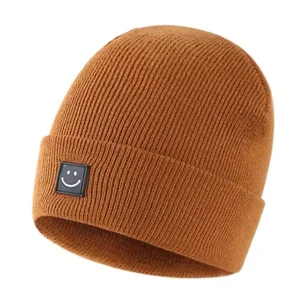 Infant Smiley Face Knitted Beanie Cap