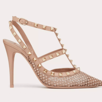 Rockstud Mesh Pump with Crystals and Straps