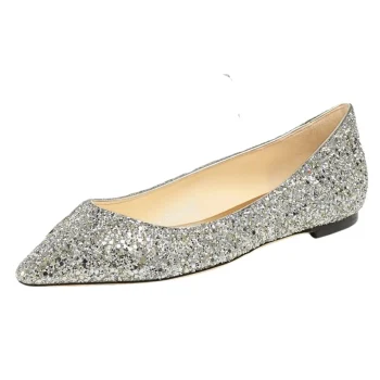 Silver Glitter Ballet Flats