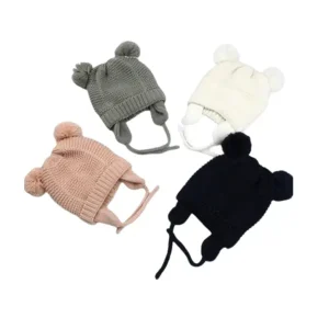 Winter pompom baby hat for kids